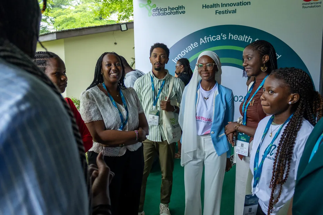 MEI founder with other founders at the Health Innovation Festival